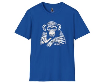Love Monkey T-Shirt - Unique Designer Graphic Tee, Perfect Casual Wear, Ideal Designer Wear Gift