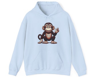 Designer Love Monkey Hoodie - Cool Graphic Animal Top, Ideal for Casual Outfits, Designer Hoodie