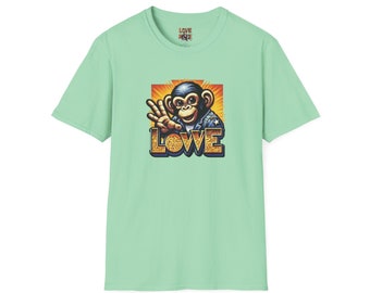 Stylish Love Monkey T-shirt - Stand Out with Funky Design, Perfect for Everyday Wear & Gifting to Fashion Enthusiasts