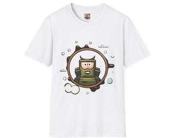 Helmet Explorer Guy Tee - Cool Graphic T-Shirt for Men, Casual Exploration Wear, Great Gift for Travel Enthusiasts