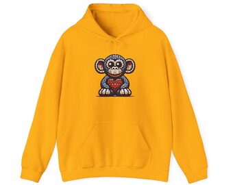 Designer Love Monkey Hoodie - Cool Graphic Animal Top, Ideal for Casual Outfits, Designer Hoodie