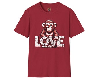 Love Monkey T-Shirt - Trendy & Stylish Graphic Tee - Ideal for Everyday Fashion - Great Gift for All