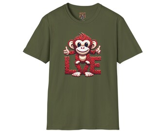 Cool Love Monkey T-Shirt - Stand Out in Style - Perfect for Casual Outfits - Awesome Gift Choice