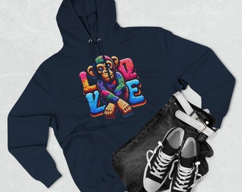 Hoodie with Love Monkey Design, Unisex Premium Crewneck, Stylish & Comfortable Outfit, Great Gift for Friends or Loved Ones