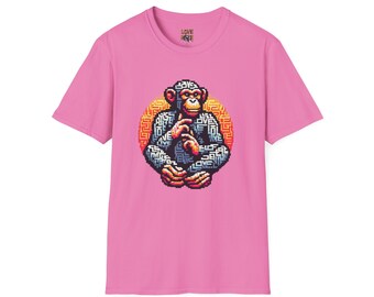 T-Shirt Love Monkey - Unisex Softstyle Casual Wear, Fashionable & Unique Gift for Friends, Family, Birthdays and More