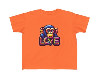 T-Shirt Love Monkey for Toddlers - Adorable Kids Tee for Playtime Fun - Perfect Birthday or Baby Shower Gift