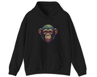 Designer Love Monkey Hoodie - Cool Graphic Animal Top, Ideal for Casual Outfits, Designer Hoodie