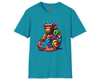 T-Shirt Love Monkey - Cool & Stylish Unisex Softstyle Tee for Casual Wear, Perfect Gift for Friends and Family