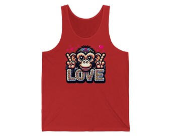 Tank Top Love Monkey - Cool & Stylish Unisex Softstyle Tee for Casual Wear, Perfect Gift for Friends and Family