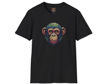 Love Monkey T-Shirt - Unique Designer Graphic Tee, Perfect Casual Wear, Ideal Designer Wear Gift