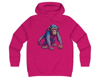 Hoodie with Love Monkey Design, Unisex Premium Crewneck, Stylish & Comfortable Outfit, Great Gift for Friends or Loved Ones