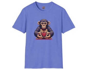 Designer Love Monkey T-Shirt - Cool Graphic Animal Top, Ideal for Casual Outfits, Designer Shirt