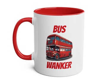 Bus Wanker - Two-Tone Coffee Mugs, 11oz