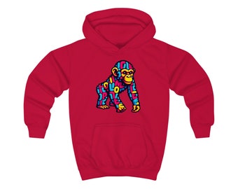 Kids Hoodie Love Monkey Design - Cozy & Fun Outerwear for Playtime - Perfect Birthday or Holiday Gift