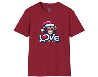Christmas Special - Stylish Love Monkey T-shirt - Stand Out with Funky Design, Perfect for Everyday Wear & Gifting to Fashion Enthusiasts