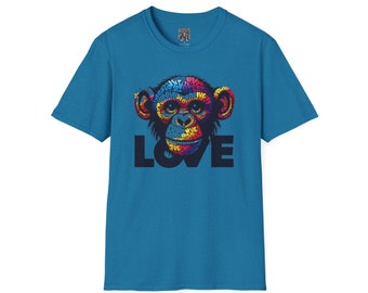 T-Shirt Love Monkey - Cool, Stylish & Trendy Unisex Softstyle Tee for Casual Wear, Perfect Gift for Friends and Family