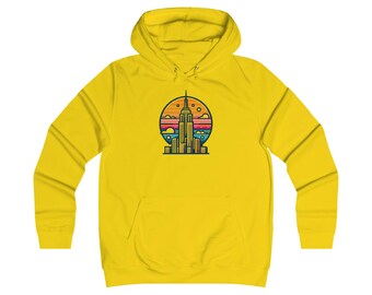 Vintage-Inspired Empire State Building Hoodie - 1970s Style Graphic Sweatshirt - Perfect for Retro Outfits and Gifts