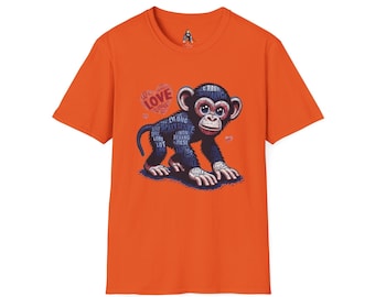 T-Shirt Love Monkey - Cool, Stylish & Trendy Unisex Softstyle Tee for Casual Wear, Perfect Gift for Friends and Family