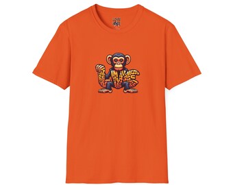 Love Monkey T-Shirt - Unique Designer Graphic Tee, Perfect Casual Wear, Ideal Designer Wear Gift