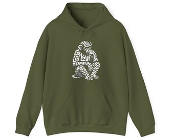 Designer Love Monkey Hoodie - Cool Graphic Animal Top, Ideal for Casual Outfits, Designer Hoodie