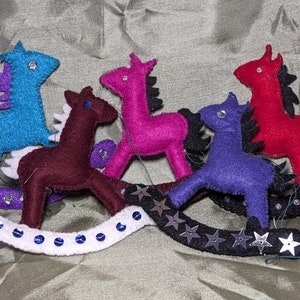 Cavalos de balanço - decoração para árvore de Natal - pacote com 3