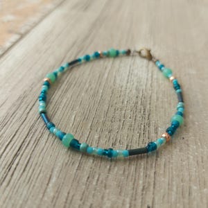Bracelet de perles, bracelet vert en perles de verre, cadeau de Noël, cadeau, bracelet élégant