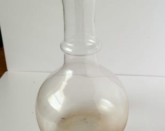 Attributed to Ladislav Sutnar Glass Decanter – Kavalier Glassworks Czech Modernist Rum or Tea Vessel, 1930s Bauhaus Era (No Lid)