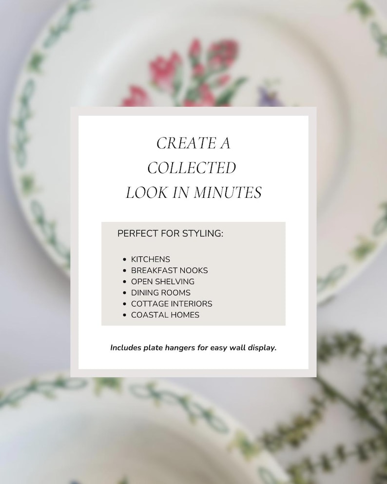Custom Green Vintage Plate Wall Collection | English Cottage Plate Gallery | Botanical Wall Decor | Vintage Plate Wall | Cottagecore Decor image 6
