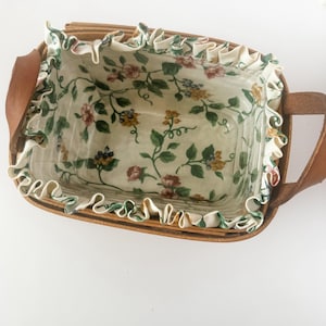 1996 Longaberger Horizon of Hope-mand – witte wijnstokvoering + beschermer | Gesigneerde vintage mand met leren hengsels
