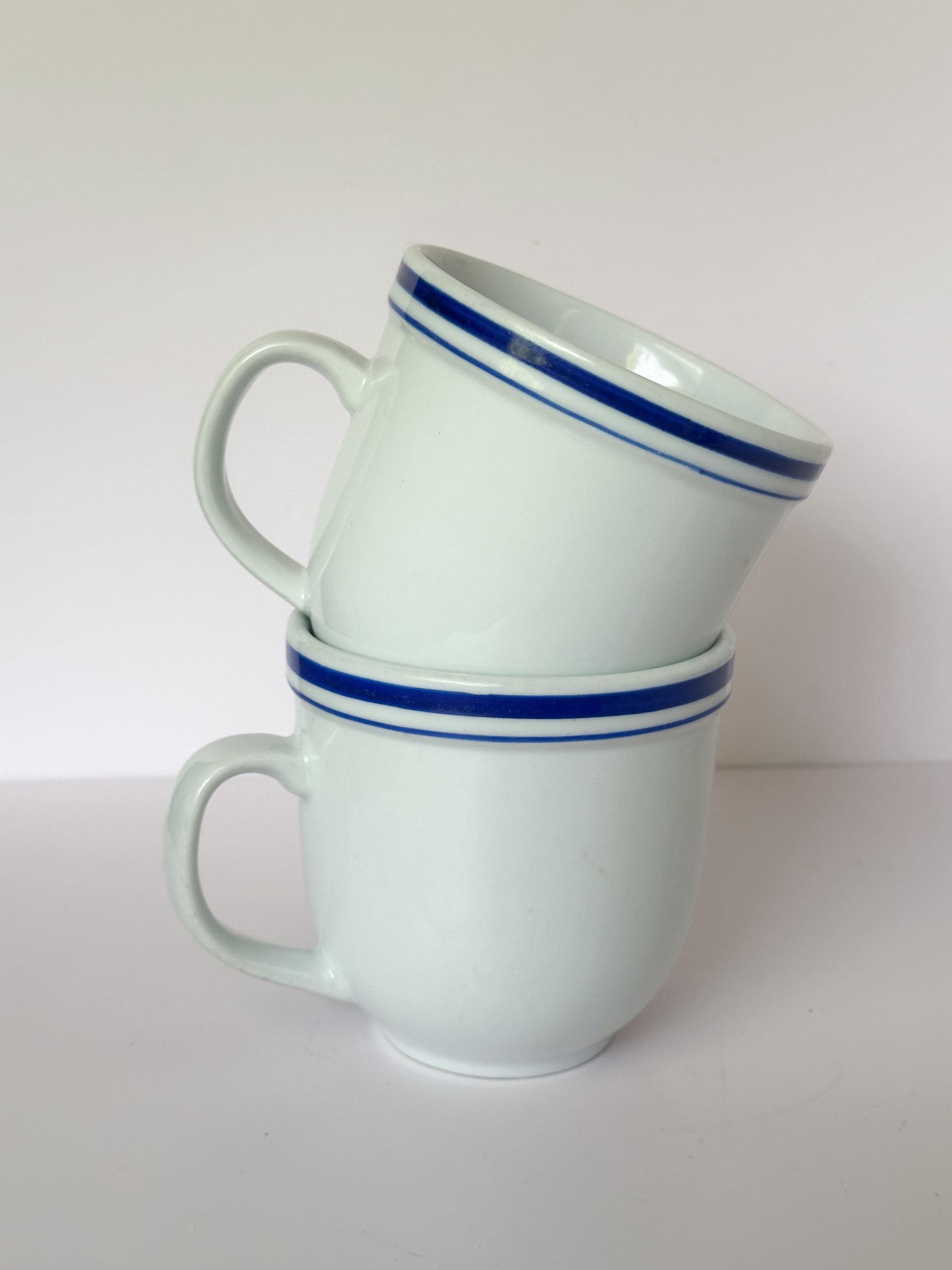 Blue striped mug - Etsy 日本