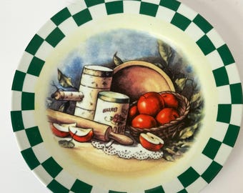 Gibson Housewares Decorative Plate: Still Life Kitchen Scene with Apples