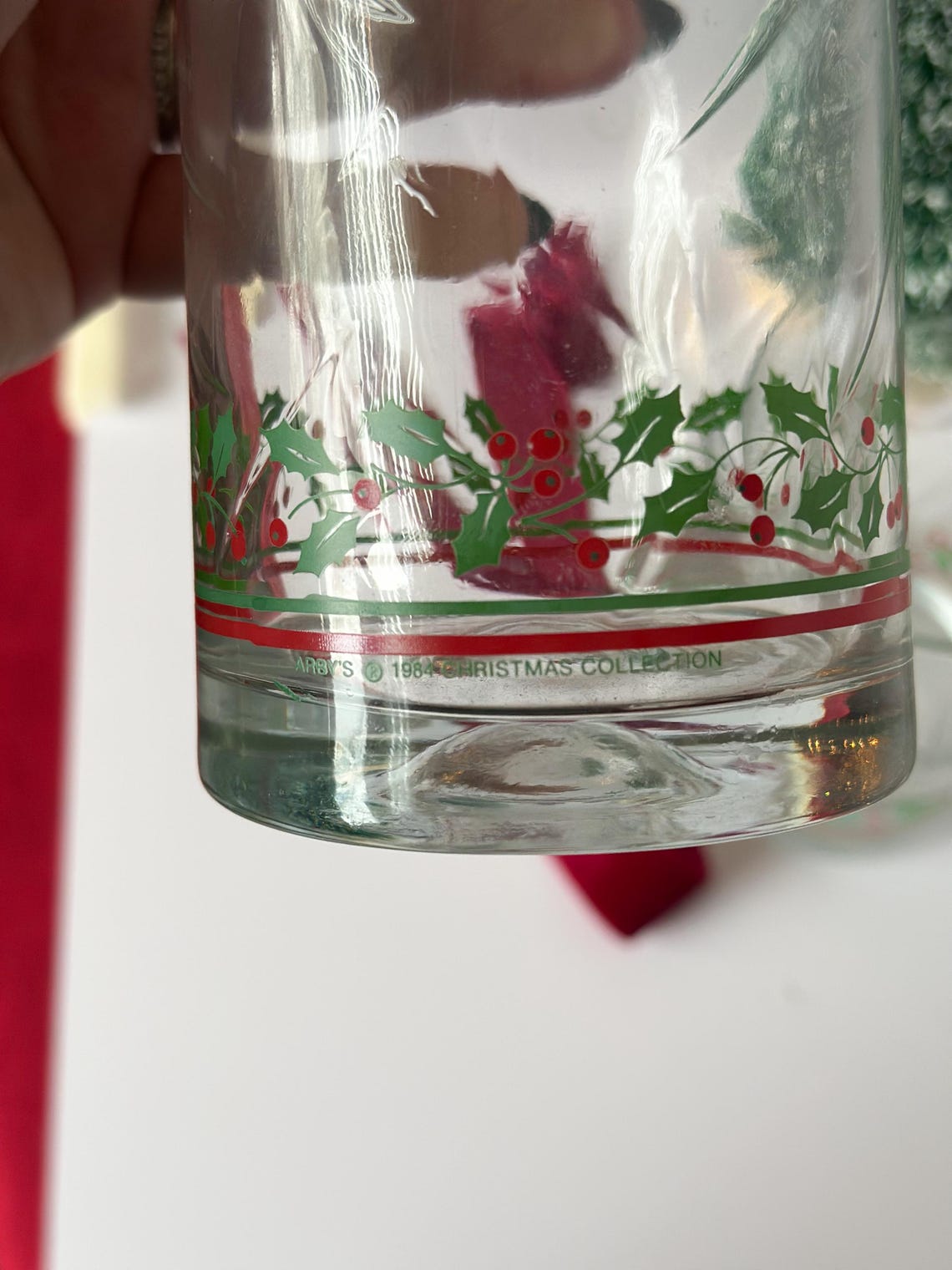 Vintage 1984 Arby's Holly Berry Drinking Glasses Set of 4 Red Green ...