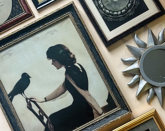 Conjunto de cuadros vintage de Halloween para pared, decoración estilo academia oscura / inspirados en la magia práctica / decoración gótica rústica / marcos vintage de bruja