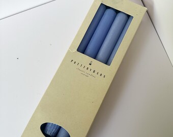 Vintage Pottery Barn Citrus Candlesticks – Set of 8, Pale Blue Color, New in Box, 22mm Diameter, Decorative Candlestick Holders