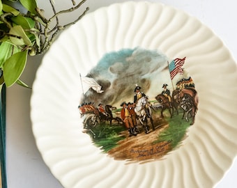 Vintage Surrender of Cornwallis Collector Plate, John Trumbull Americana Plate, Revolutionary War Decor Americana Decor