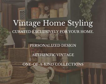 Servicio personalizado de estilismo de estanterías vintage | Servicio de estilismo a domicilio personalizado con decoración vintage seleccionada