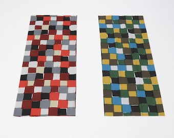 Tenugui Towel | Ichiatsu Checkerboard Pattern | Kyoto Hand Dyed 100% Cotton | Reusable Lightweight Multipurpose Cloth | 90 × 35cm