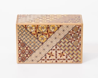 Hakone Puzzle Box 10-Step | 5 Sun (5.9 inch / 15 cm) | Traditional Wooden Secret Box, Himitsu-bako