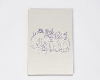 Accordion-Style Notebook, High-grade Washi Paper, Travel Journal Album Goshuincho, Cats Notebook