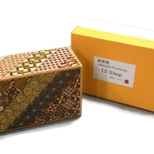 Large Puzzle Box Excellent Quality | Hakone Yosegi | Wooden Mysterious Trick Box | W5.9" x D4.1" x H2.7" | Anniversary Gift Collection