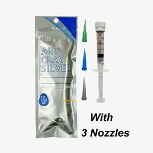 Silver Clay Syringe Type 10g | Homemade Art Material | Pure Silver 99.9% up | Original Ring, Pendant and Jewely Art