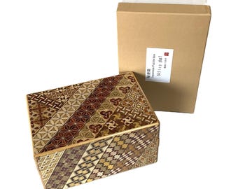 XL Puzzle Box Excellent Quality | Hakone Yosegi | Marquetry Box | W7.1" x D5.0" x H3.7" | Anniversary Gift Collection