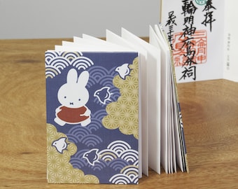 Miffy Accordion-style Stamp Book, Goshuincho | Japanese Washi Paper 24-page Keepsake Journal Album Gift