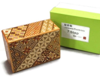 Medium Puzzle Box Excellent Quality | Hakone Yosegi | Wooden Trick Box | 7-21 Steps | Anniversary Gift Collection | Handcrafts