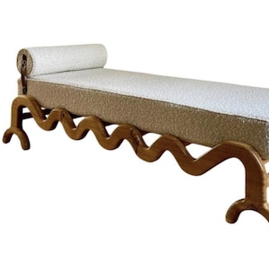 Solid Oak Bouclé Day Bed – Luxury Handcrafted UK Furniture Home Decor