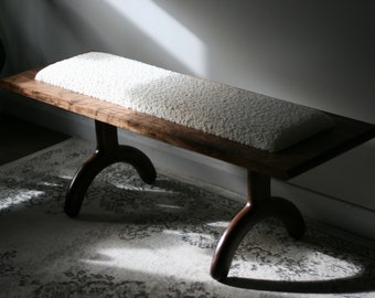 Sunday bench walnut boucle