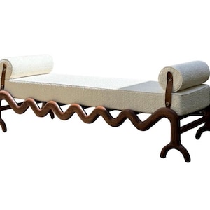 Sunday day bed walnut and boucle wide version