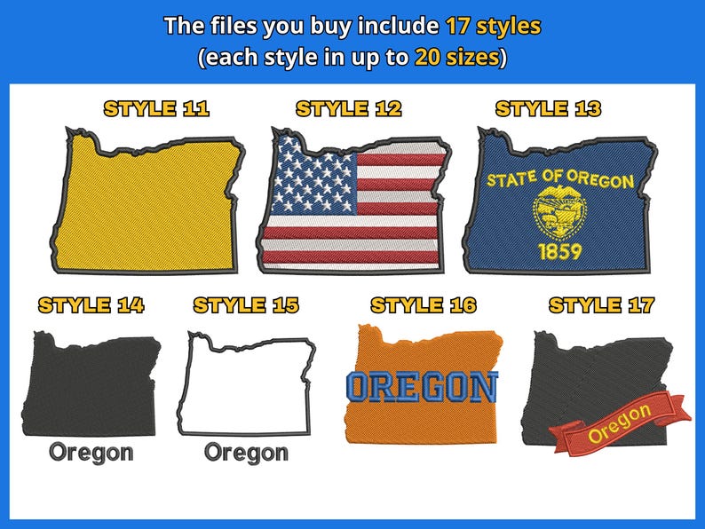 Oregon State Designs Oregon Border Shape Embroidery Design, Digital Machine Embroidery Files ...