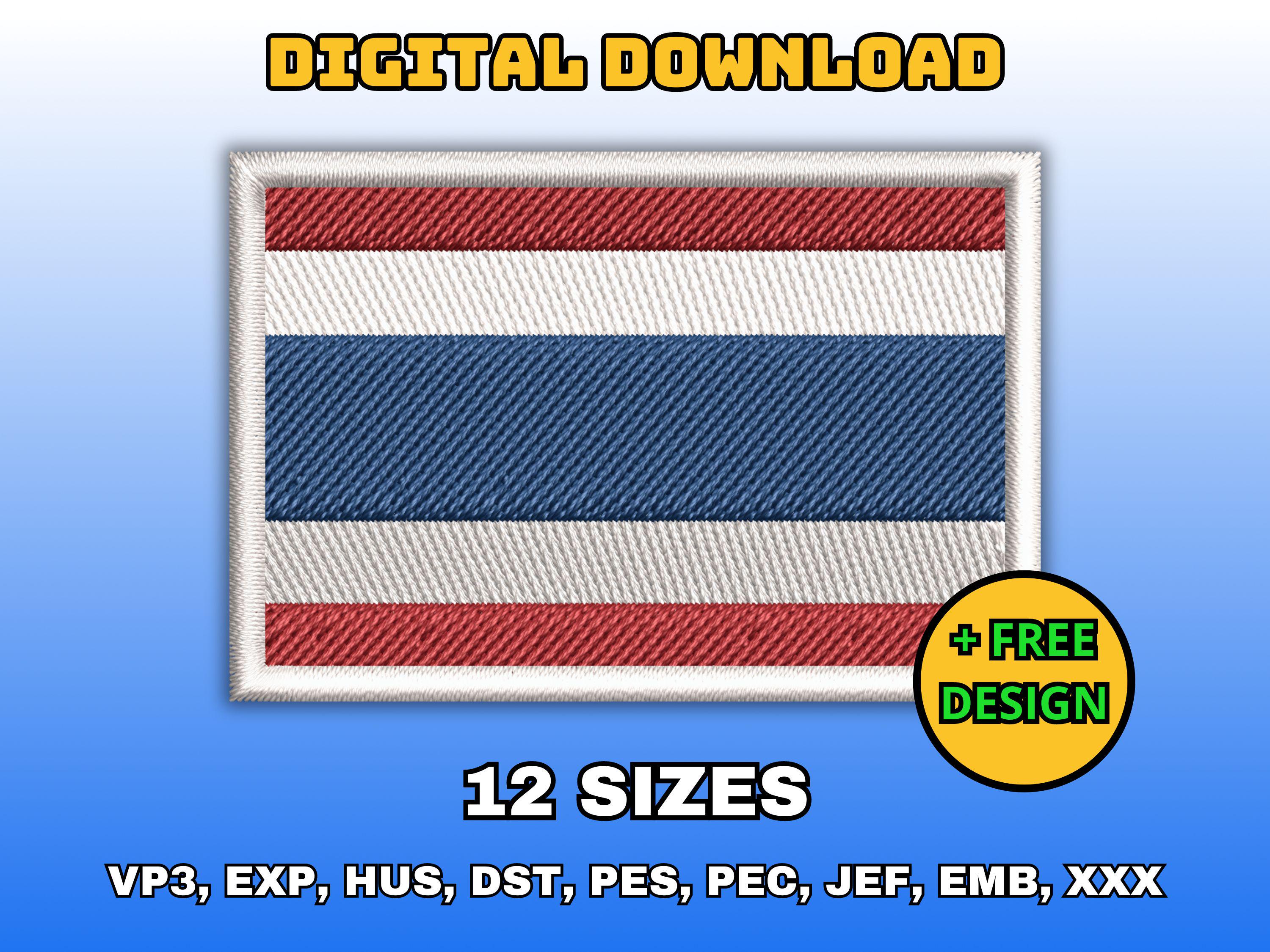 Thailand nationale vlag geborduurd ijzer op naaien patch badge voor kleding enz