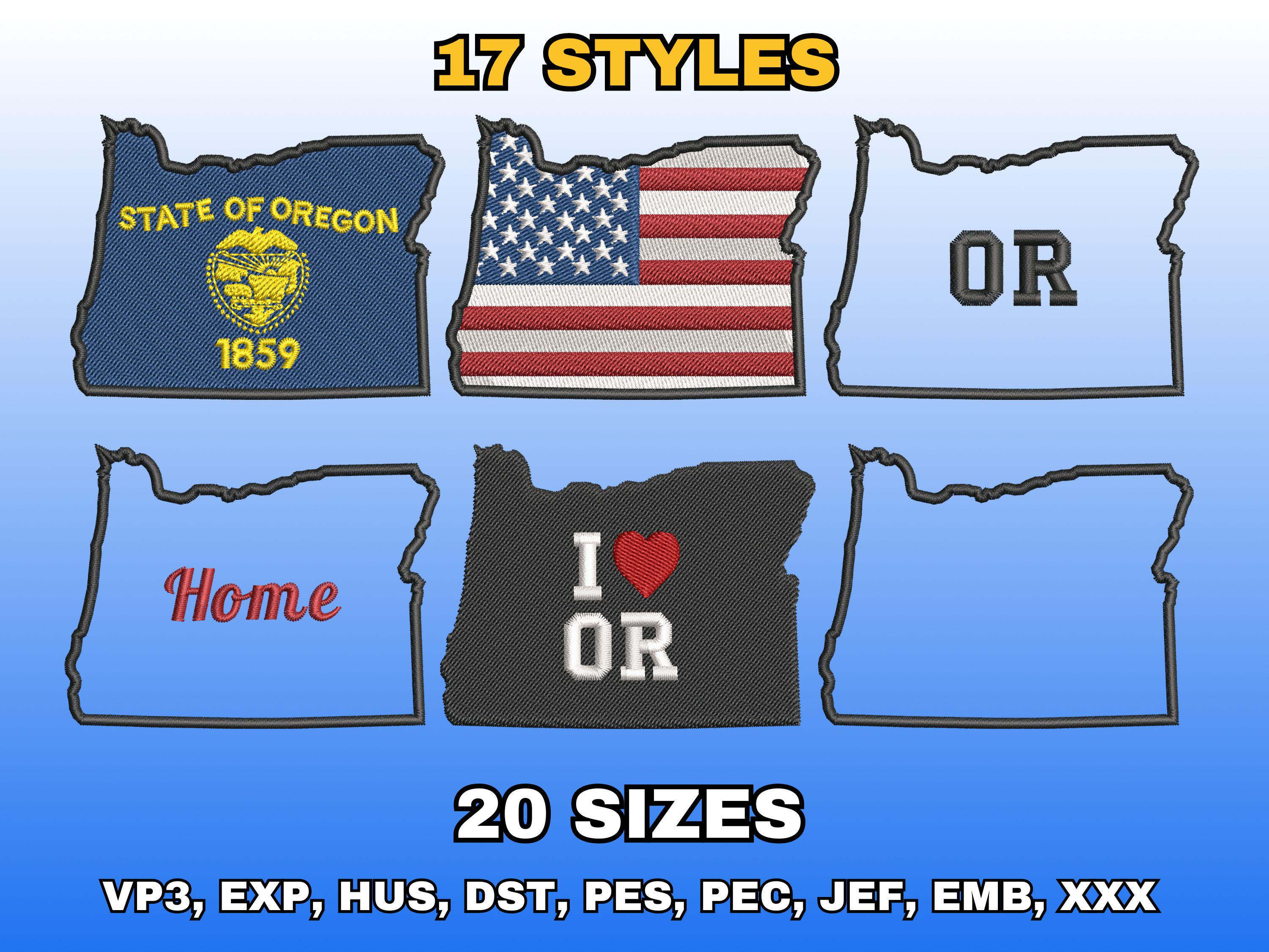 Oregon State Designs Oregon Border Shape Embroidery Design, Digital Machine Embroidery Files ...